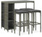 Juroupi 5-TLG. Gartenbar-Set mit Kissen Poly Rattan Grau Bartisch Mit Barhocker Set Bartisch Mit StüHlen Bar Theke Tresen - 3064915