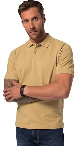 JP 1880 Herren große Größen Übergrößen Menswear L-8XL Poloshirt, Basic, Halbarm, Piqué sandbraun 3XL 702560316-3XL