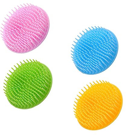 KOMBIUDA Massagekamm 4 Stück Klein Bpa Frei Shampoo Bürste Mit Ergonomischem Griff Kopfhautmassage Zur Durchblutungsförderung Für Damen Und Herren