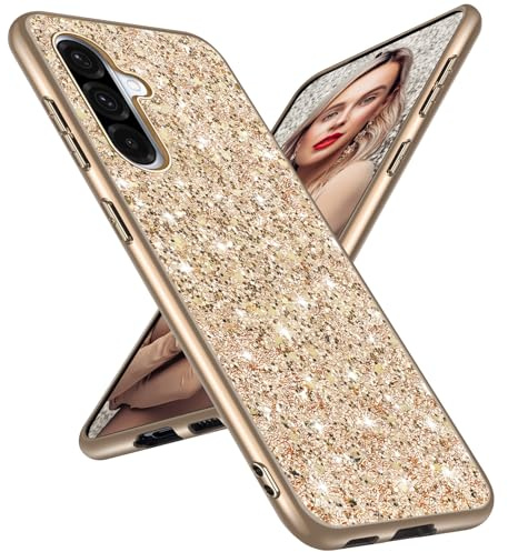 Hülle für Samsung Galaxy A56 Hülle Glitzer Bling Sparkle Handyhülle für Samsung A56 Case Original Ultra Dünne Leichte Ganzkörper Stoßfest Anti-Kratzer Silikon Schutzhülle Galaxy A56 Cover (Gold)