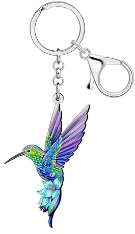 LONYOO Porte-clés Colibri Mignon Accessoires Oiseaux En Acrylique Cadeaux Colibris Pour Femmes Amoureux Des Oiseaux Filles Sac à Dos Porte-monnaie Charms