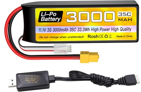 ZYGY 3S Li-ion Battery 11.1V 3000mAh 35C with XT60 Plug with USB Charging Cable for RC Car Truck RC Boat RC Brushless Quadcopter FPV Drone Battery