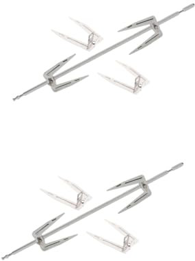 Toddmomy 2ensembles Set De Fourchettes à Rôtir Pour Poulet Et Outils De Barbecue Rotatifs Pour Grillades Maison Avec Tige Et Vis Incluses