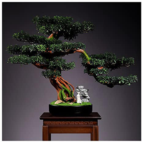 QYZUJIKL Künstliche Bonsai-Pflanzen Künstlicher Bonsai-Baum Gefälschte Pflanzendekoration Topfpflanzen Künstliche Zimmerpflanzen Rhododendron-Bonsai-Baumpflanze Für Die Heimdekoration