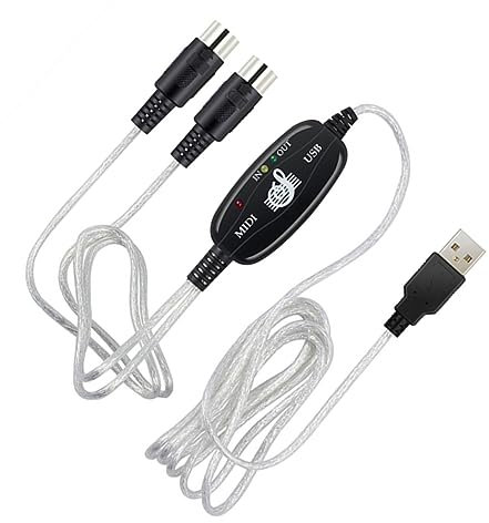 YARNOW Midi USB Kabel Verbindungskabel für Musikinstrumente Keyboard Adapter mit Eingebautem Treiber Kompatibel mit Windows Xp Vista für Stabile Midi Datenübertragung