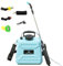 Pulverizador a presión, pulverizador eléctrico de hombro, 3 cabezales intercambiables, dispensador telescópico, depósito de agua de gran capacidad, adecuado para jardinería/limpieza (azul 8L)