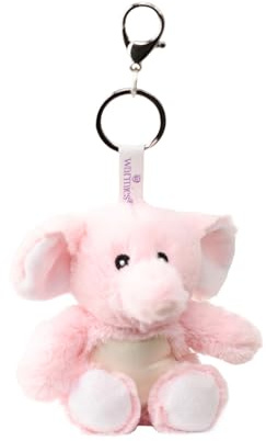 Warmies Elephant Bag Charm with Microfiber Screen Cleaner, 21cm French Lavender Scented Handbag Accessory with Screen Wiper for Phones, Laptops and Tablets