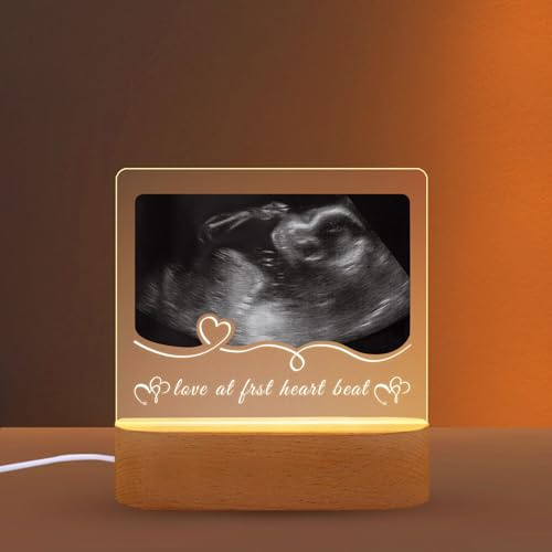 FENGHUO Personalisiertes Ultraschall Foto Nachtlicht | Individuelle Ultraschall Bilderrahmen,Nachtlicht mit Ultraschallbild als Geschenk für werdende Mütter