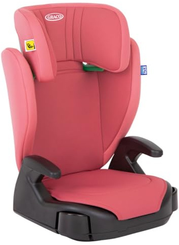 Graco Junior Maxi i-Size R129 Highback Booster car seat with cupholders, Suitable from 100-150cm (Approx. 3.5 to 12 Years), Pink Fashion