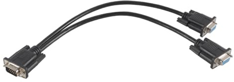 Hoite VGA-Y-Splitterkabel, 1 Stecker auf 2 Buchsen, Dual-Monitor-Adapter für Duplizierungsbildschirm, schwarz, 30 cm, kompatibel mit Monitor, PC, TV