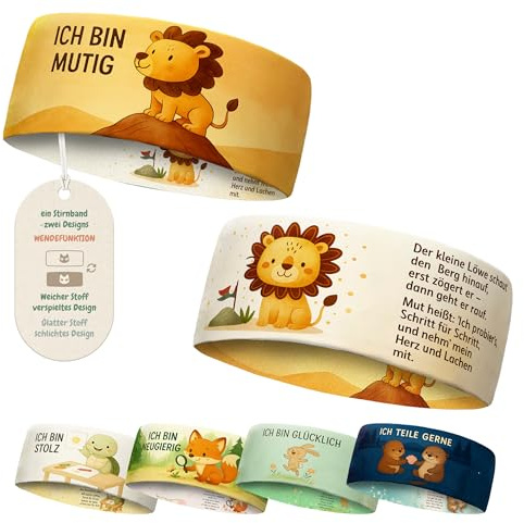 Stirnband Kinder mit Tiermotiv – 2–8 Jahre, 48–55 cm | Dünnes Kinder-Stirnband mit Tiermotiv für etwa 2–8 Jahre und 48–55 cm Kopfumfang