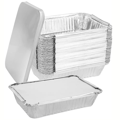 30 Pezzi Teglie Alluminio usa e getta, 1100ml Contenitori Alluminio Riutilizzabili per Cucinare Arrosto, Per Cuocere,Arrostire