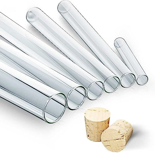 Tuuters 25 x Reagenzglas aus Laborglas mit Natur-Korken ✪ Premium-Line ✪ Starkwandig (250 x ø 30 mm)