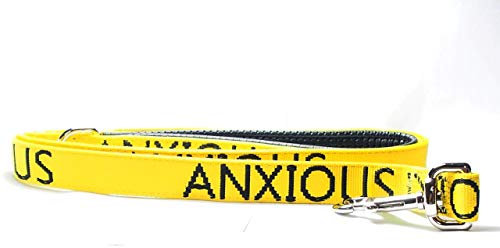 ANXIOUS Yellow Space Awareness dog lead for nervous dogs 1.25M M/L