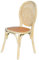 EME Silla Medallón de Madera de Olmo Decapada con Asiento de ratán Natural y Respaldo de Rejilla. Incluye 1 Unidad. Silla apilable, con Acabado rústico.