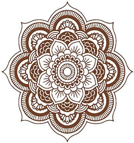 WYFCL Wandaufkleber Braun Wanddekoration Elegante Große Bunte Aufkleber Mandala Blume Schlafzimmer Wandtattoo Kunst Aufkleber Wandbild Home Vinyl Familienfarbe 42X42Cm