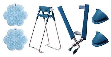 Yicare silicone tongs 6PCS Bowl Clip Gripper Stainless Steel Anti-Hot Pot Tongs Gripper Silicone Pot Holder Kitchen Anti-Scalding Kit for Kitchen Cooking Baking,Bowl Plate Microwave