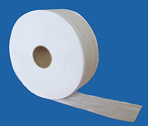 LOT 6 BOBINES PAPIER HYGIENIQUE MAXI JUMBO OUATE BLANC PUR - 16gr - 1000 - Laize 8,5-350M