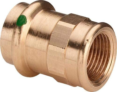 Sanpress Übergangsstück IG 28 mm x 3/4 IG Rotguss – Pressfitting für Trinkwasser & Heizungsinstallation – SC-Contur – DVGW zertifiziert