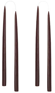 Kunstindustrien® Stabkerzen, Hergestellt in Dänemark, 42 Farben verfügbar, Tafelkerzen, Durchgefärbte Kerzen lange Brenndauer von 15 Std., Kerzen Set Geschenk, 4 Stück, 2,2 x 35 cm (Schokoladenbraun)