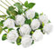 Huspox Fake Roses Artificial Flowers with Long Stem for Decoration Bouquet Wedding Floral Arrangement 10pcs (White)