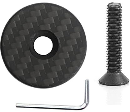 BSSOK Fahrrad Steuersatz Vorbau Ahead Kappe für MTB, Superleicht Kohlefaser Headset top cap 1 1/8‘‘, Matt
