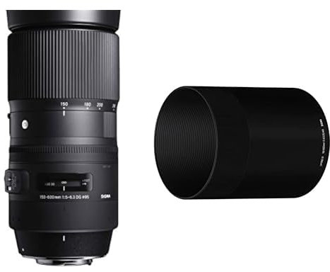 Sigma 150-600mm F5,0-6,3 DG OS HSM Contemporary Objektiv für Canon EF Objektivbajonett & LH1050-01 Gegenlichtblende (150-600 mm F5,0-6,3 für DG OS HSM Contemporary)