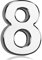 3 Inch Front Door Numbers, 3D Self Adhesive House Numbers Plaques Waterproof Mailbox Signage DIY Chrome Polished Address Numbers Sign for Home Office Hotel Apartment Door Room Wall, Silver (8)