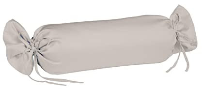 sleepling Satin Kissenbezug, Kissenhülle Nackenrolle aus 100% seidig weicher Baumwolle, Bezug Zierkissen, 60 Grad, Ökotex 100, Made in EU, 15 x 40 cm, Porzellan