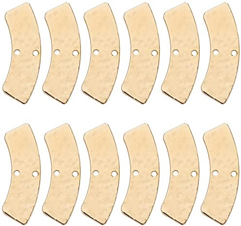 BENECREAT 22 Stück 18K Vergoldete Messing-Verbindungsstücke, 10x28.5mm Gebogene Rechteckige Leere Metallverbinder-Charms für DIY-Halsketten-Armband-Ohrring-Schmuckherstellungs
