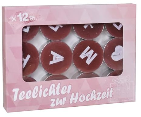 Kerzen Teelichter Just married 12 tlg.
