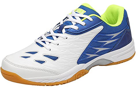 SDEQA Badmintonschuhe Für Männer Und Frauen Tennis Tischtennis Schuhe Indoor Court Schuhe Bequeme rutschfeste Schuhe,Blau,43 EU