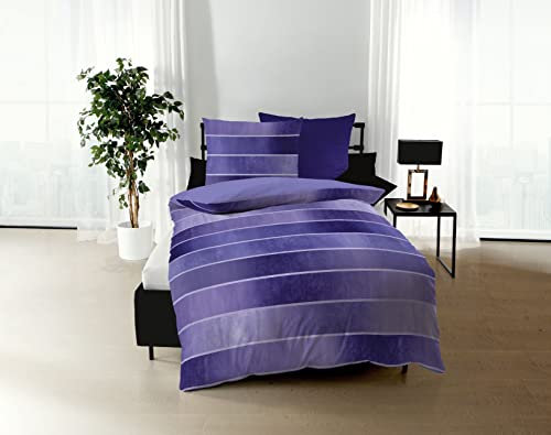 Kaeppel Bettwäsche Timeless Fein-Biber (violett 565, 1 x 80x80 + 1 x 155x220 cm)