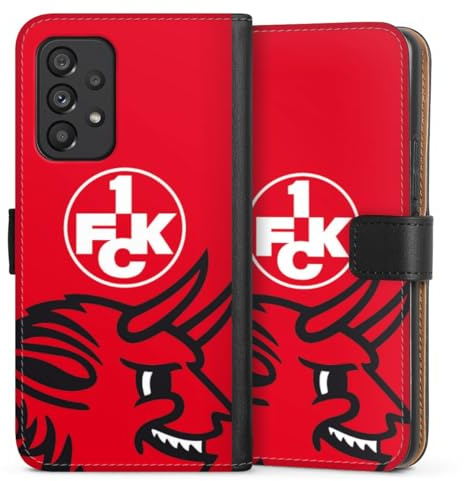 DeinDesign Klapphülle kompatibel mit Samsung Galaxy A53 5G Handyhülle aus Kunst Leder schwarz Flip Case Teufel 1. FC Kaiserslautern 1. FCK