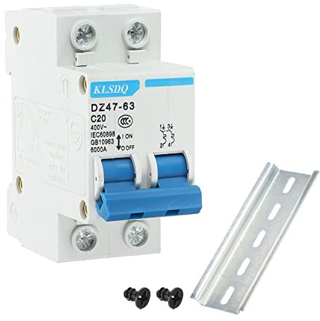sourcing map Leitungsschutzschalter Niederspannung AC 20A 400V 2 polig DIN DZ47-63 C20