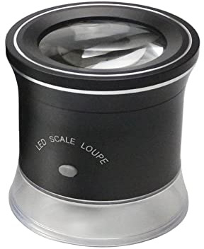 Irfora 30-fache LED-Skalenlupe, beleuchtete Lupe mit 6 weißen, 3 -Lichtern, wiederaufladbare Lupe, austauschbare Fadenkreuzskala für PCB, Schmuck, Münzen, Stempel, antike Textilmalerei, mit