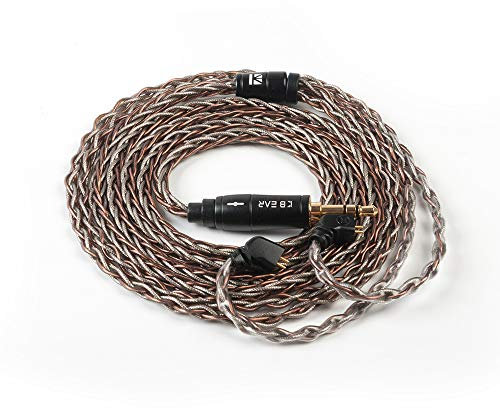 KBEAR Rhyme TFZ IEM abnehmbares Kabel, 8-adrig, verbessertes Kupfer-Silber-Hybrid-In-Ear-Kopfhörer-Ersatzkabel für HD414 HD650 HD600 Tin Audio T2 T2 PRO T3 T5 Westone TFZ Kinera Shozy Simgot (TFZ 3,5