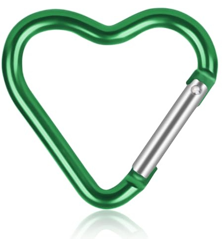 Karabiner Clip, Schnalle in Herzform Aluminiumlegierung Sicherheitsclip Camping Hängeschnalle Wasserflasche Klettern Clips Hängematten Schlüsselanhänger Klein Karabinerhaken für Outdoor Wanderungen