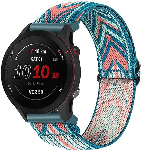 SITAFU 22mm Armband für Garmin Vivoactive 4/Forerunner 255/265/Venu 2, Elastisches Nylon Verstellbar Dehnbar Ersatzband für Samsung Galaxy Watch 3 45MM/Gear S3/Huawei Watch GT Sport Uhrenarmband