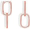 Cangall Convertible Link Earrings for Women, 925 Sterling Silver Double Oval Hoop Earrings, Paperclip Link Chain Hoop Earrings, Hypoallergenic Small Geometric Rose Gold Sleeper Huggie Dangle Earrings