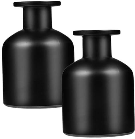 FRCOLOR Aroma Glas Diffusorflasche 2 Stück aus Glas 250ml Schwarz