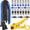 Taiss Set di pinze a compressione per cavo coassiale, pinza crimpatrice con 20 pezzi di compressione F spina RG6 RG59 RG7 RG11 per cavo coassiale F-070-BU-Y