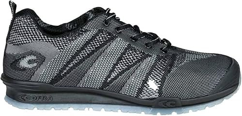 COFRA Fluent Black/Black S1PS FO SR Schuhgröße Nylon Schwarz/Grau/Textil Schwarz/Folie APT Arbeitsschutz Atmungsaktiv, Schwarz , 47 EU