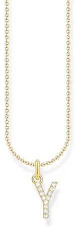 THOMAS SABO Letter Y Necklace 925 Sterling Silver with Zirconia KE2264-051-14