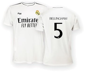 Real Madrid Home Shirt, Kit Season 24/25, Bellingham, 6 Years, Replica Jersey with Official License