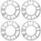 4 Pcs Elargisseur De Voie Alliage Aluminium, Entretoises de Roue Universelles, 8mm Entretoise De Roue En Alliage pour Améliorer la Stabilité et l'Apparence d'Auto