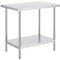 VEVOR Zubereitungstisch aus Edelstahl, 61 x 91 x 86 cm, 340 kg Tragkraft, robuster Metall-Arbeitstisch mit 3 einstellbaren Höhenstufen, gewerbliche Arbeitsstation für Küche, Garage, Restaurant, Hinter