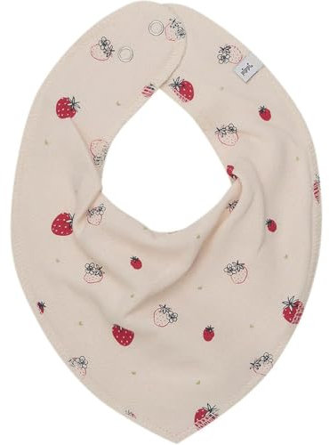 Pippi Babywear Halstuch Dreieckstuch Zahnungslätzchen mit Motiv (cremweiß Erdbeeren)