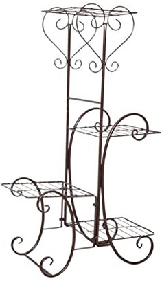 MCLIUJIA Pflanzenständer Für Drinnen Und Draußen Metall Pflanzenständer Ceative Blumentopfhalter 4 Etagen Blumenständer Housewarming Garten Display Blumenständer(R)