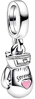 Wedanor Charme Boxhandschuhe Dangle Charms-Anhänger 925 Sterling Silber Charm Bead Pendant für Europäische Armbänder und Halsketten